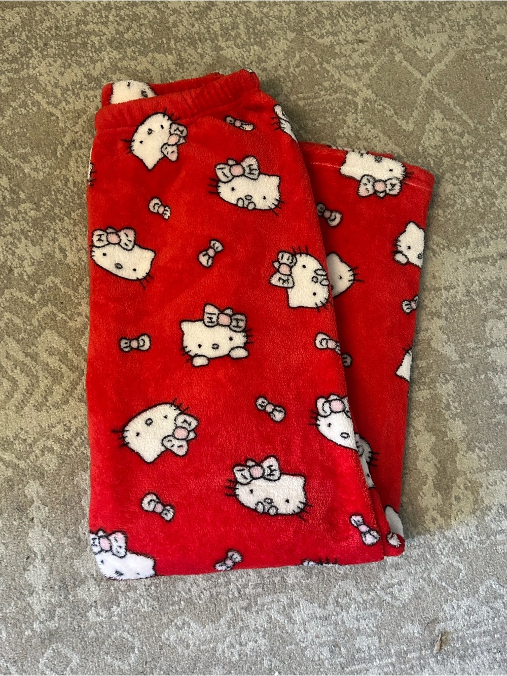 Hello Kitty Red Fleece Kids Pajama Bottoms